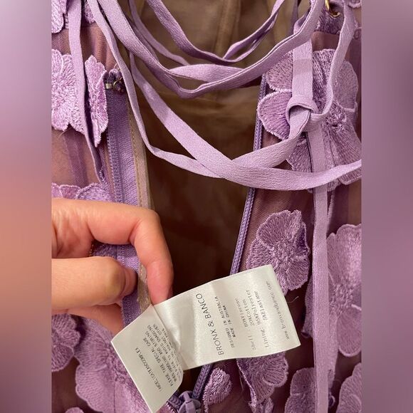 NWOT Bronx and Banco Jasmine Lilac floral Strapless Gown - Picture 14 of 16